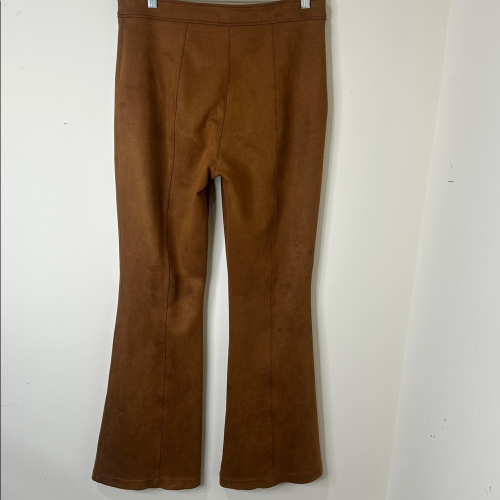 Spanx Faux Suede Flare Pants in Rich Caramel Seamed Pull On 20323R Size XL - Picture 4 of 14
